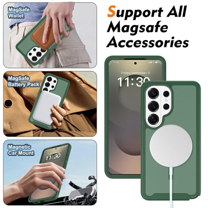 OEM - Mobilskal för Samsung Galaxy S26 Ultra Magnetiskt 2 i 1 PC + TPU - Grön