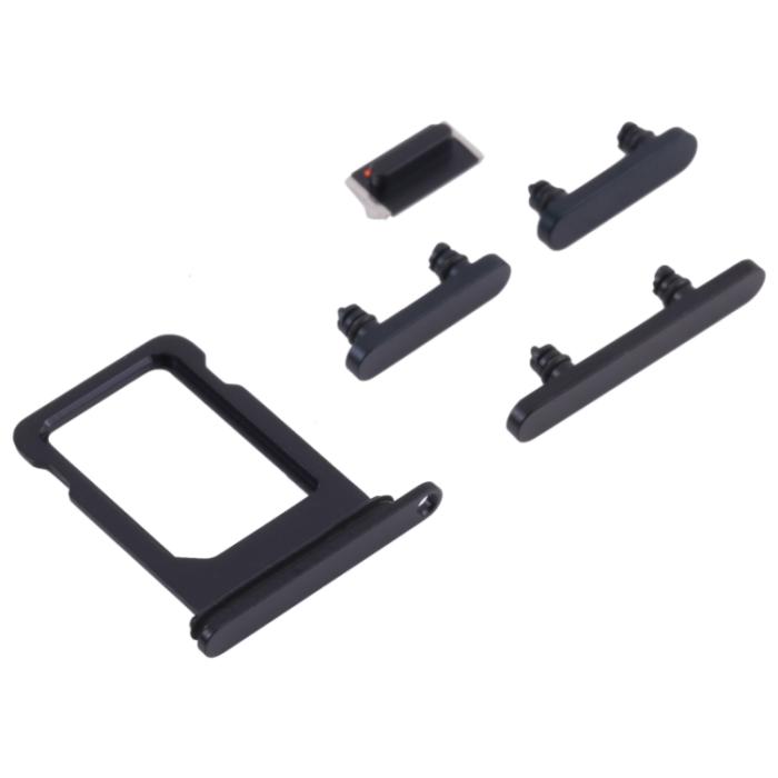 UTGATT1 - iPhone 13 Mini Simkortshållare (Dual) + Sidoknappar - Svart