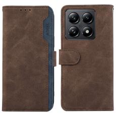 ABEEL - ABEEL Xiaomi 14T Pro Pl&aring;nboksfodral Splicing Konstl&auml;der RFID-Skydd - Brun