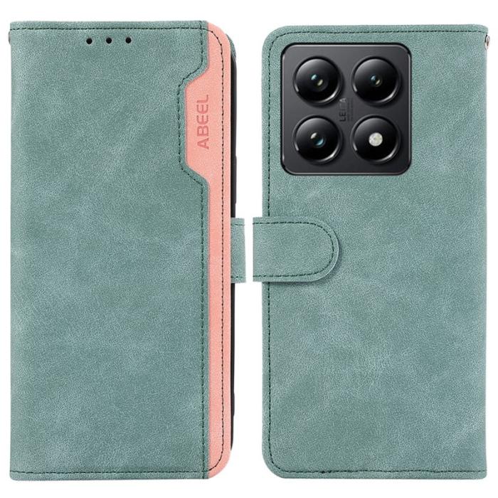 ABEEL - ABEEL Xiaomi 14T Pro Plånboksfodral Splicing Konstläder RFID-Skydd Blå