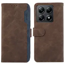 ABEEL - ABEEL Xiaomi 14T Pro Pl&aring;nboksfodral Splicing Konstl&auml;der RFID-Skydd - Brun