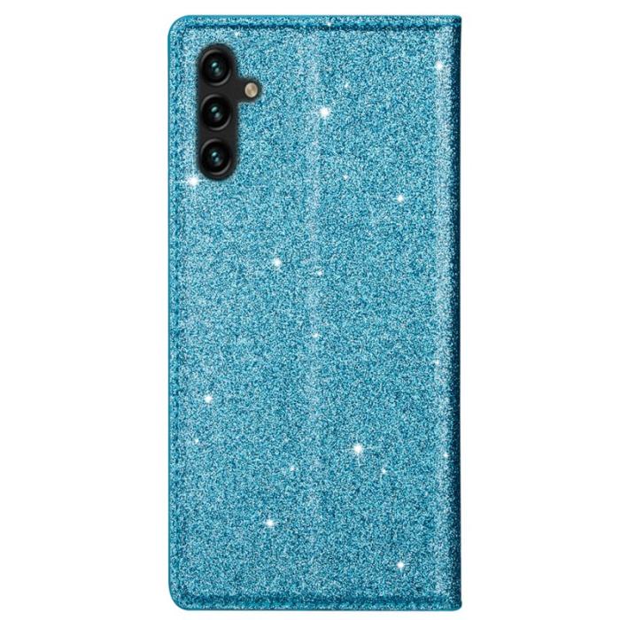 OEM - Mobilskal till SAMSUNG Galaxy S26 Plus Glittrande PU Läder + TPU Kortfack - Blå