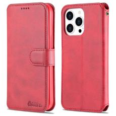 AZNS - AZNS iPhone 13 Pro Pl&aring;nboksfodral Konstl&auml;der - R&ouml;d
