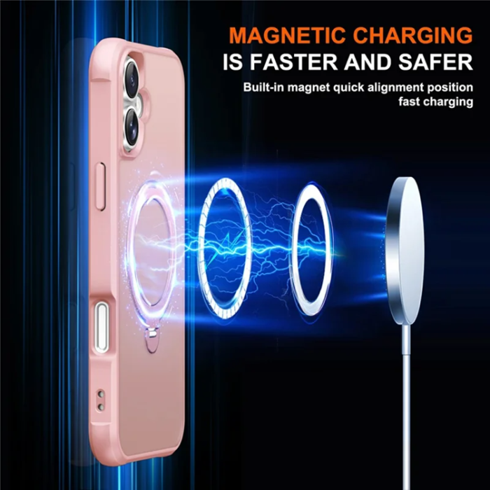 A-One Brand - iPhone 17 Mobilskal MagSafe Kickstand TPU + PC - Rosa