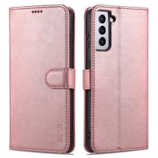 AZNS - AZNS Samsung Galaxy S21+ Pl&aring;nboksfodral Konstl&auml;der - Ros&eacute;guld