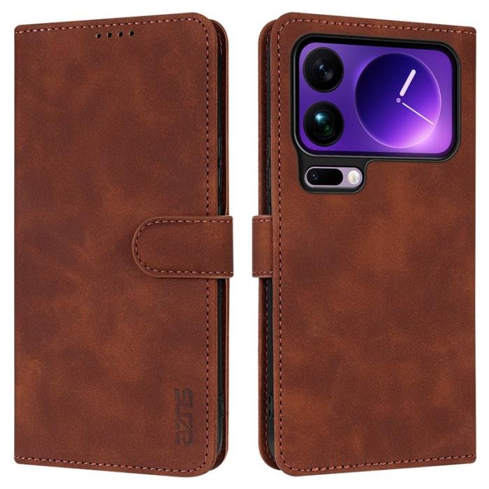 AZNS - AZNS Xiaomi 17 Pro Max Plånboksfodral Konstläder - Brun
