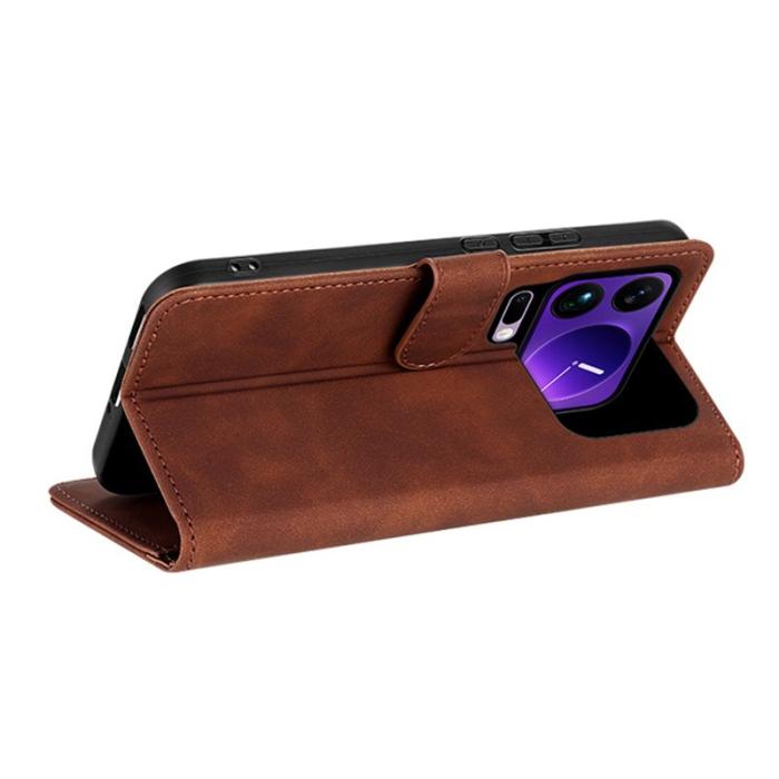 AZNS - AZNS Xiaomi 17 Pro Max Plånboksfodral Konstläder - Brun