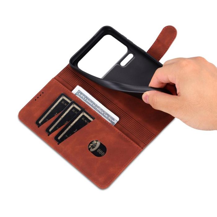 AZNS - AZNS Xiaomi 17 Pro Max Plånboksfodral Konstläder - Brun