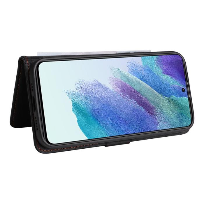 BETOPNICE - BETOPNICE Samsung Galaxy S21 FE 5G Plånboksfodral Konstläder - Svart