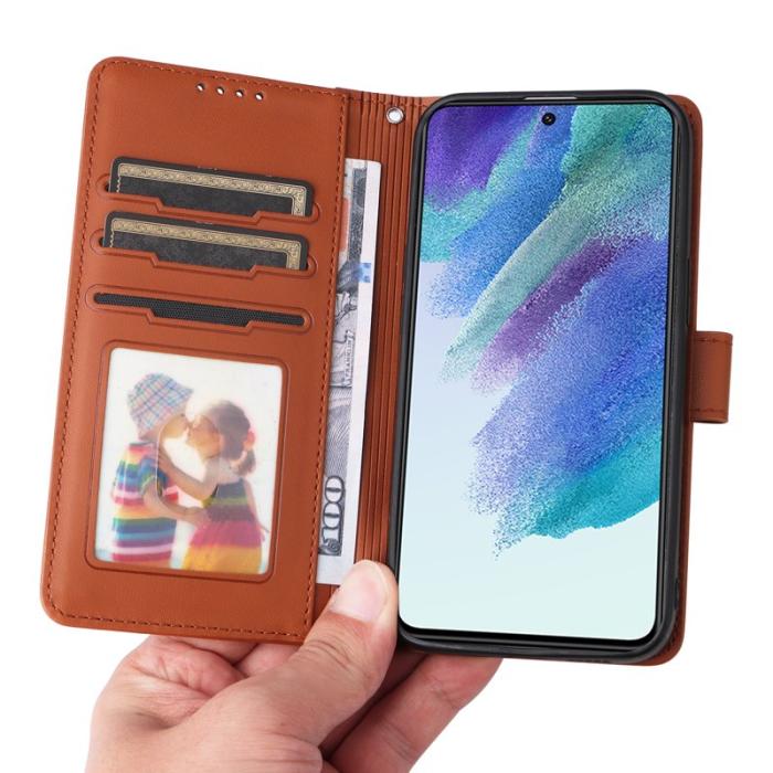 BETOPNICE - BETOPNICE Samsung Galaxy S21 FE 5G Plånboksfodral - Detachable Konstläder - Brun