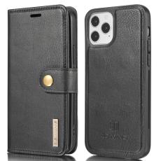 DG.MING - DG.MING iPhone 13 Pro Pl&aring;nboksfodral Drop-resistant &Auml;kta l&auml;der Svart