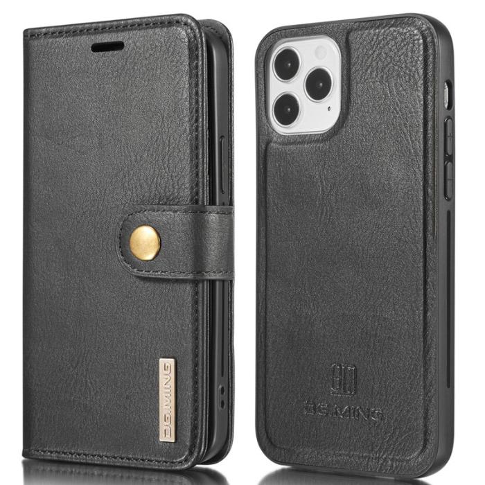 DG.MING - DG.MING iPhone 13 Pro Plånboksfodral Drop-resistant Äkta läder Svart