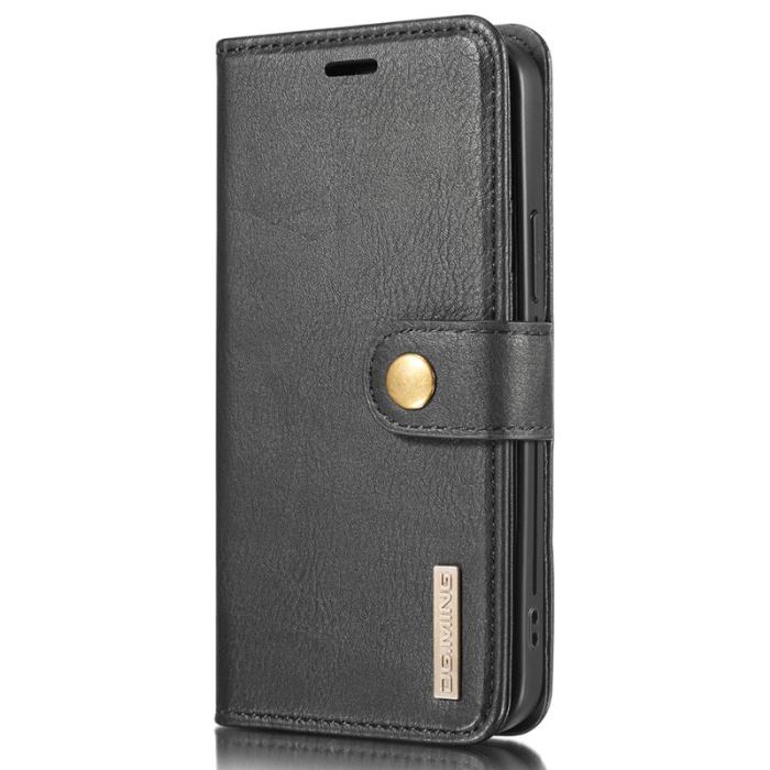 DG.MING - DG.MING iPhone 13 Pro Plånboksfodral Drop-resistant Äkta läder Svart