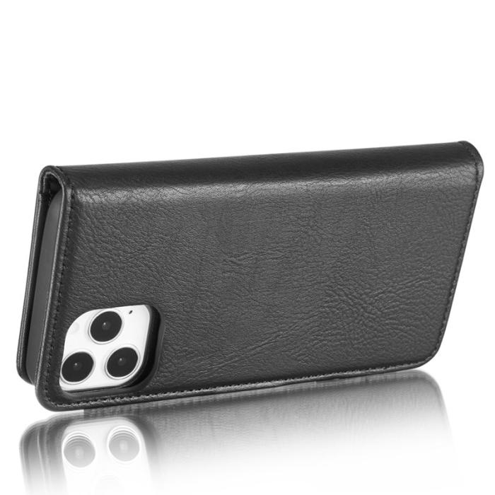 DG.MING - DG.MING iPhone 13 Pro Plånboksfodral Drop-resistant Äkta läder Svart