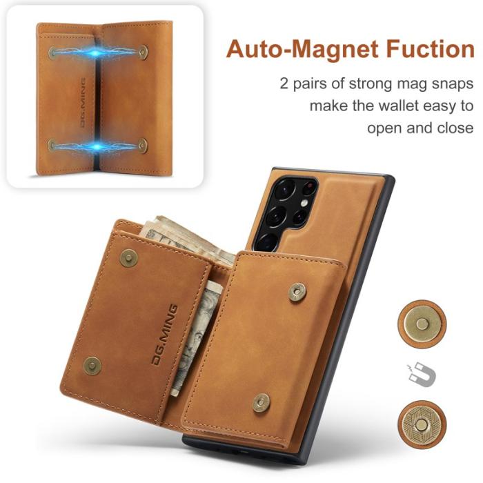 DG.MING - DG.MING M1 Series Mobilskal till Samsung Galaxy S25 Ultra Kickstand Brun