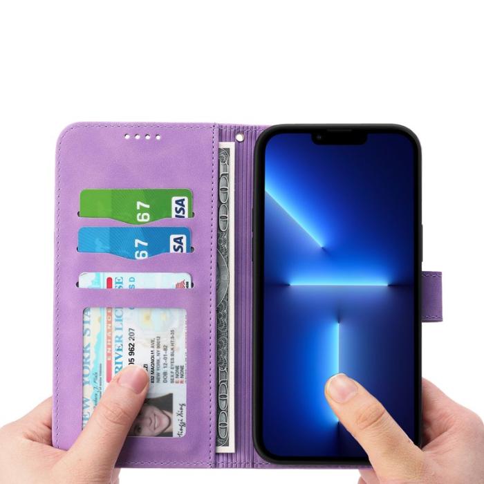 DIERFENG - DIERFENG DF-03 Plånboksfodral för iPhone 13 Pro - Konstläder - Lila