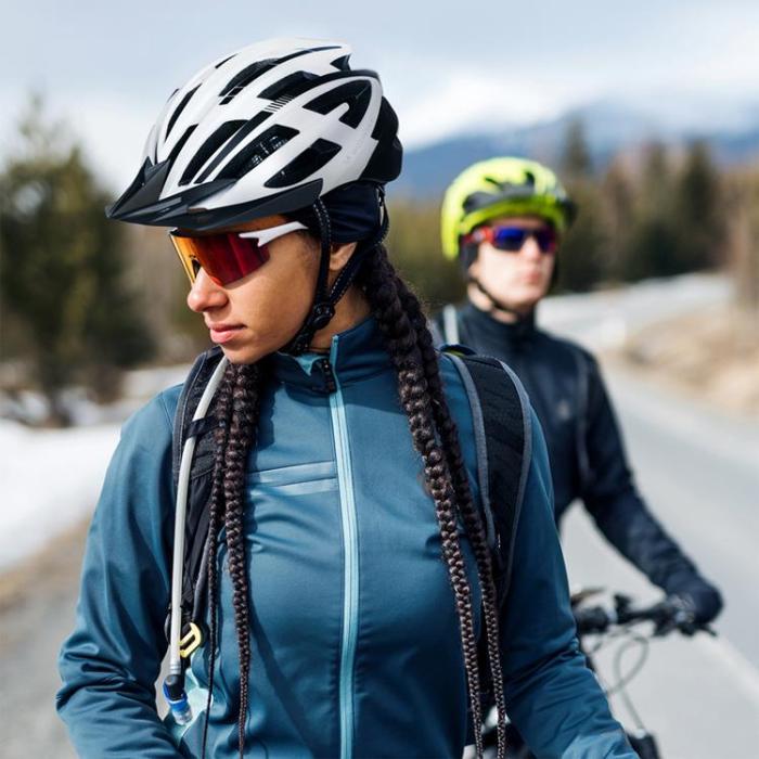 Wozinsky - Wozinsky MTB-Cykelhjälm med Avtagbart Visir och USB-Bakljus M - Svart/Vit