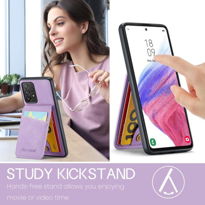 FIERRE SHANN - FIERRE SHANN Samsung Galaxy A53 5G Fodral KonstLäder - Lila