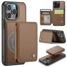 JEEHOOD - JEEHOOD J05 iPhone 16 Pro Fodral Konstl&auml;der Mobilskydd Brun