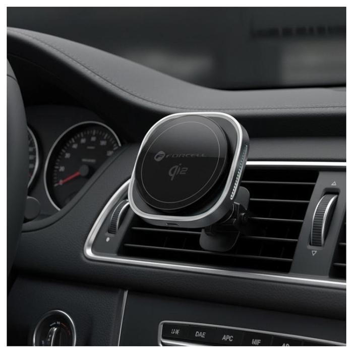 Forcell - Forcell Qi2 MagSafe Bilhållare till Luftventil med 15W Trådlös Laddning F-07