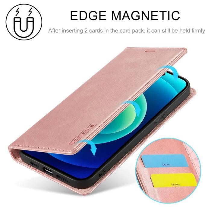 LC.imeeke - LC.IMEEKE iPhone 14 Pro Max Plånboksfodral Konstläder - Rosa