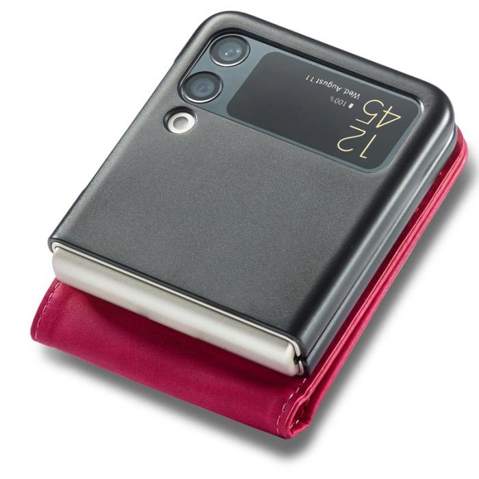 LC.imeeke - LC.IMEEKE Samsung Galaxy Z Flip4 Fodral KonstLäder - Rosa