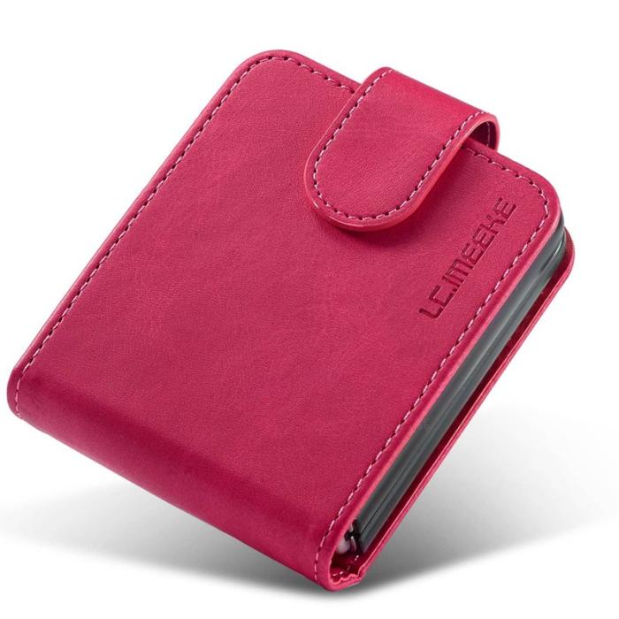 LC.imeeke - LC.IMEEKE Samsung Galaxy Z Flip4 Fodral KonstLäder - Rosa