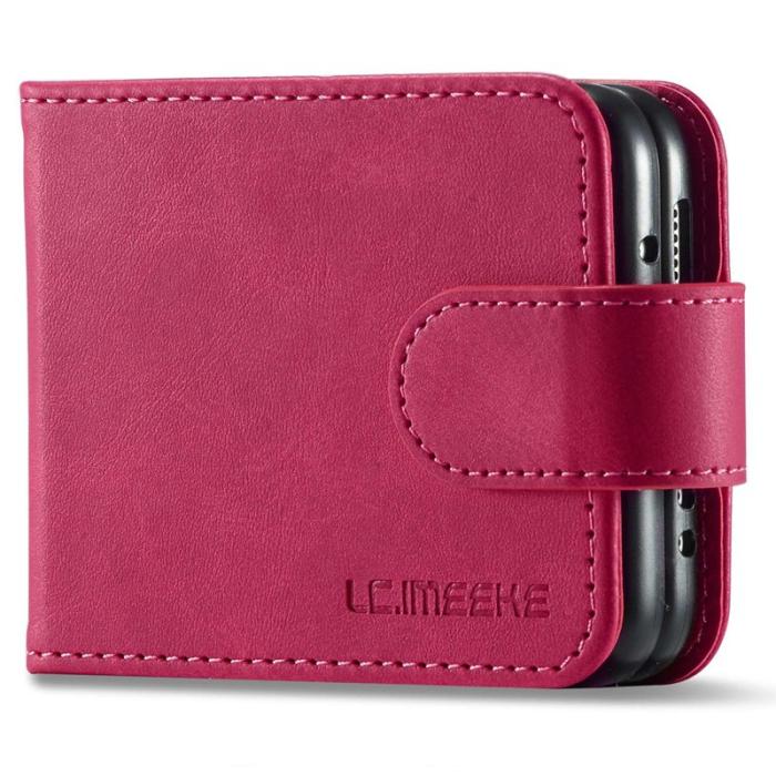 LC.imeeke - LC.IMEEKE Samsung Galaxy Z Flip4 Fodral KonstLäder - Rosa