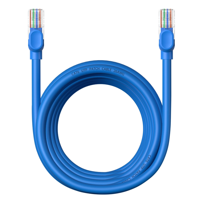 BASEUS - Baseus Cat 6 RJ-45 Ethernet-kabel 1000 Mb/s 5 m - blå