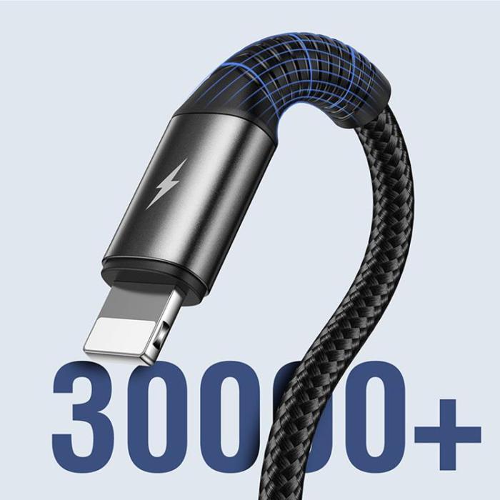 UTGATT1 - Joyroom 3in1 Kort USB - Lightning / USB-C / microUSB 3.5A 15cm - Svart