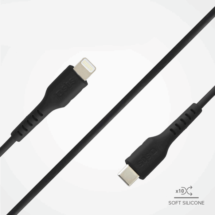 SBS - SBS USB-C - Lightning Kabel 1m - Svart