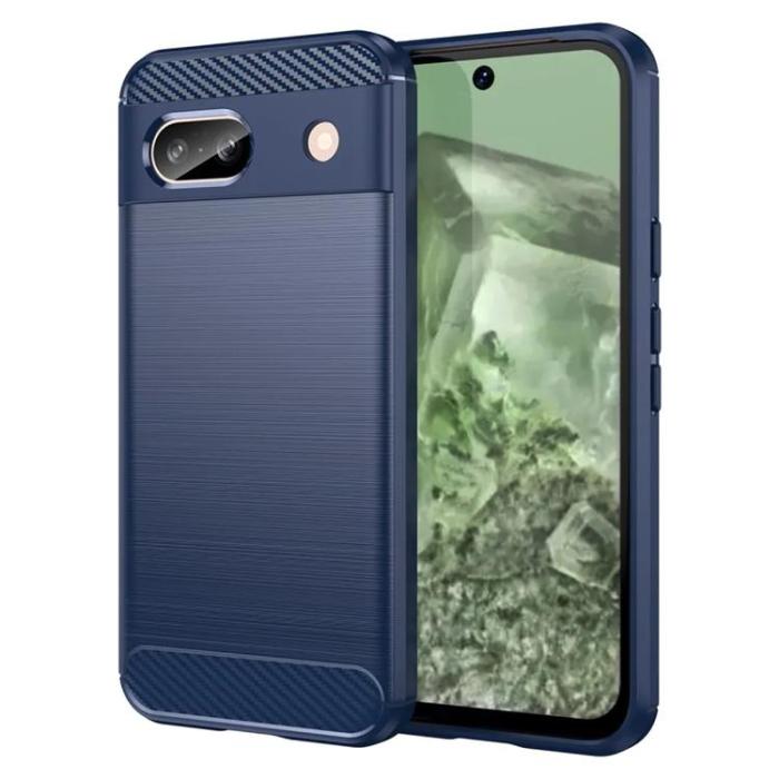 Taltech - Google Pixel 8A Mobilskal Carbon Fiber - Blå