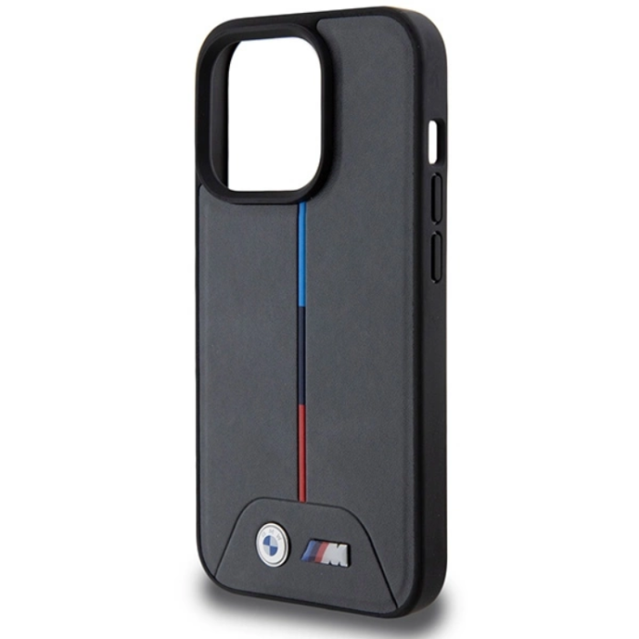 BMW - BMW iPhone 15 Pro Mobilskal Magsafe M Quilted Tricolor - Grå