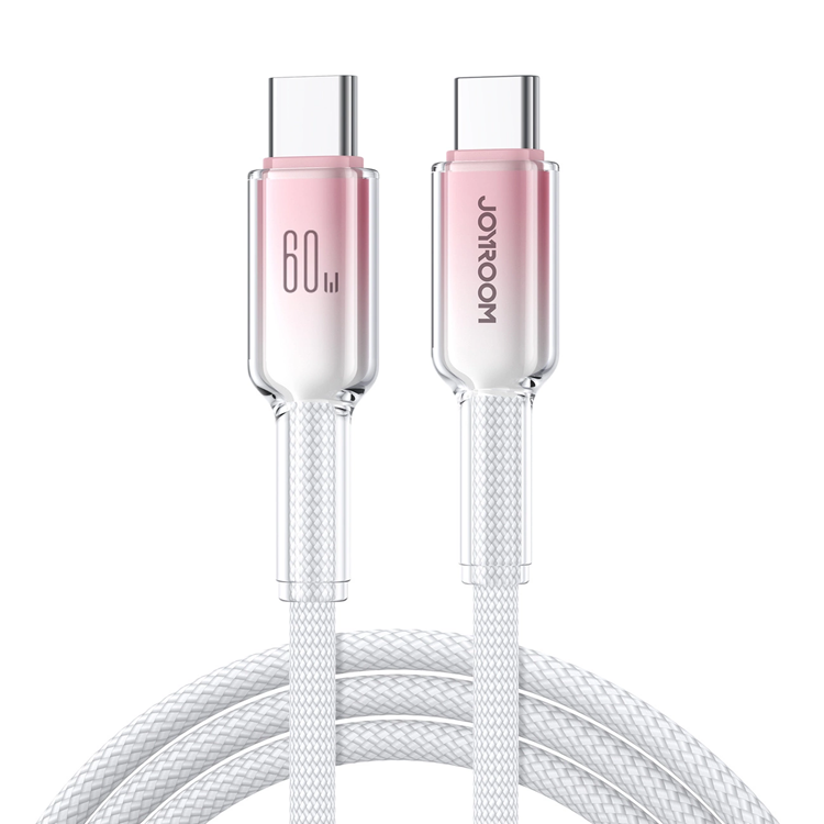 Joyroom S-A42 USB-C - USB-C 60W 1.2m Kabel Crystal-Clear Series - Vit | 3541 | AlltMobil