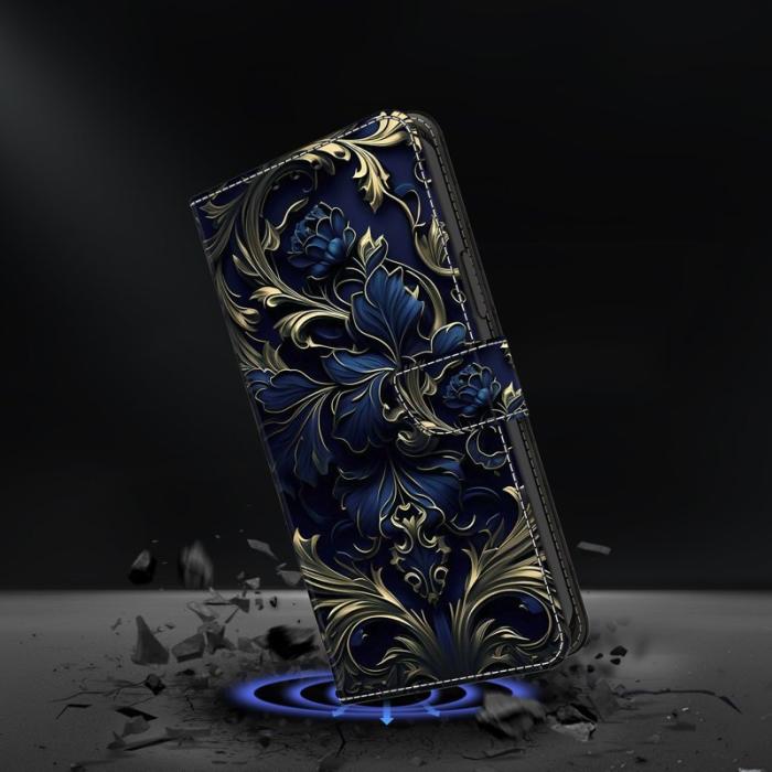 OEM - Samsung Galaxy S26 Fodral PU Läder med Ställ - Blå Blomma