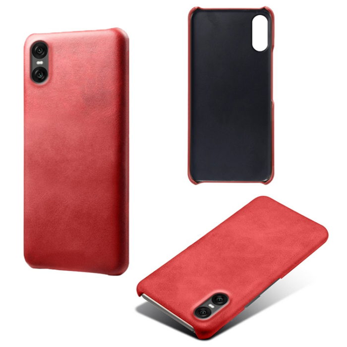 A-One Brand - Sony Xperia 10 VII Mobilskal Calfskin Texture PU-Läder - Röd