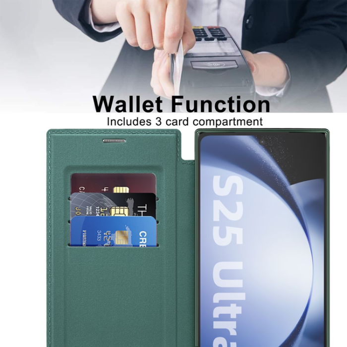 A-One Brand - Galaxy S25 Ultra Plånboksfodral MagSafe RFID Blocking 