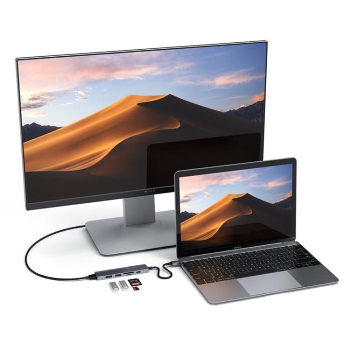 Satechi - Satechi Slim USB-C MultiPort Adapter med HDMI - Space Grå
