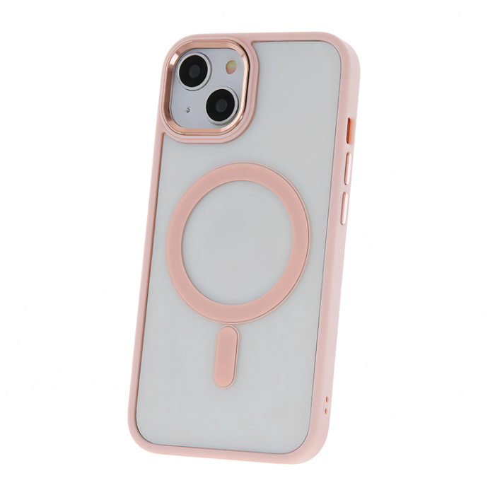 OEM - iPhone 15 Mobilskal MagSafe Satin Clear - Rosa