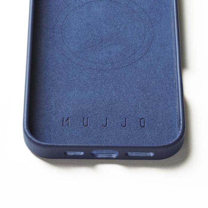 Mujjo - Mujjo iPhone 16 Pro Max Mobilskal MagSafe Läder - Blå