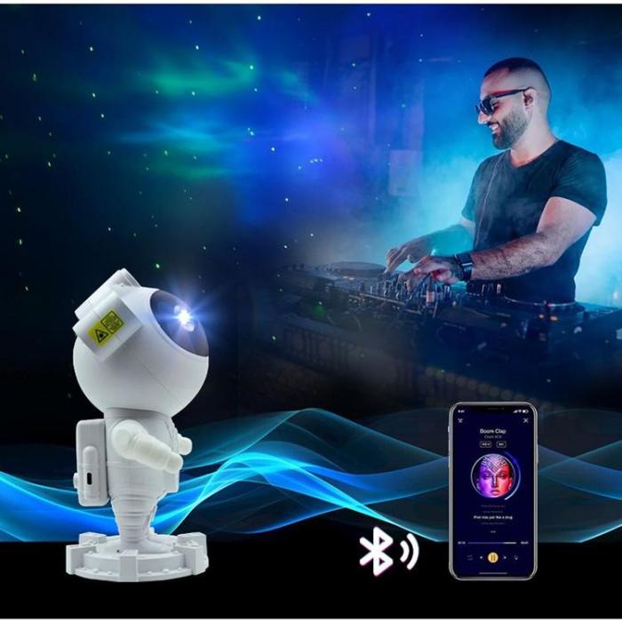 OEM - Astronaut Stjärnprojektor med Bluetooth Högtalare X2501 - Vit