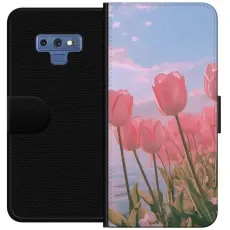 Gustaf - Pl&aring;nboksfodral till Samsung Galaxy Note9 med Rosa Tulpaner