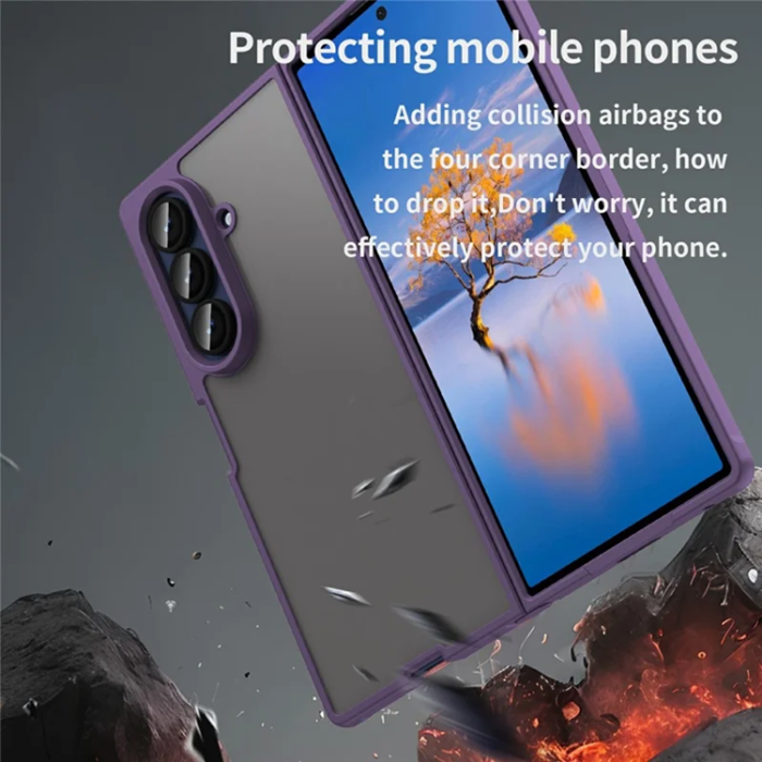 A-One Brand - Galaxy Z Fold 7 5G Mobilskal Frosted Translucent - Lila