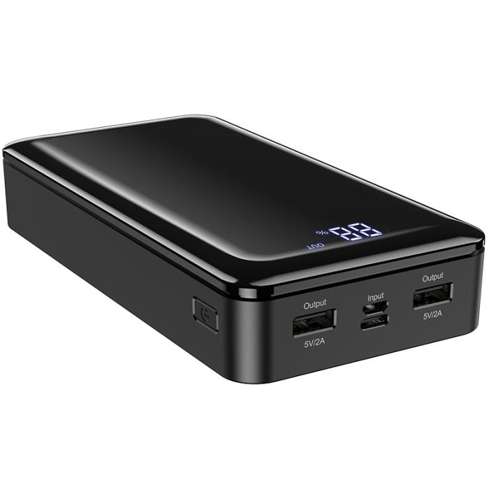 Borofone - Borofone Powerbank 30000 mAH LED - Svart