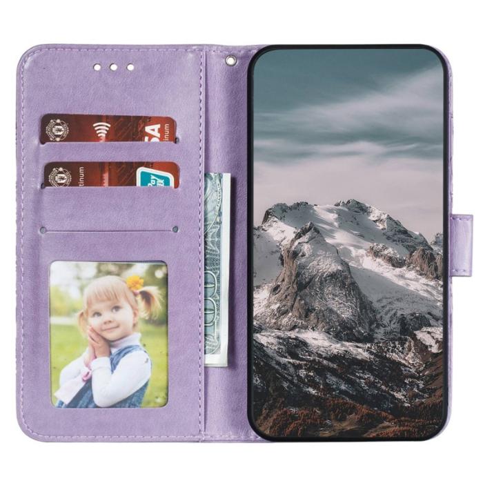 OEM - Samsung Galaxy S26 Plånboksfodral Konstläder Mandala Tryck - Lila