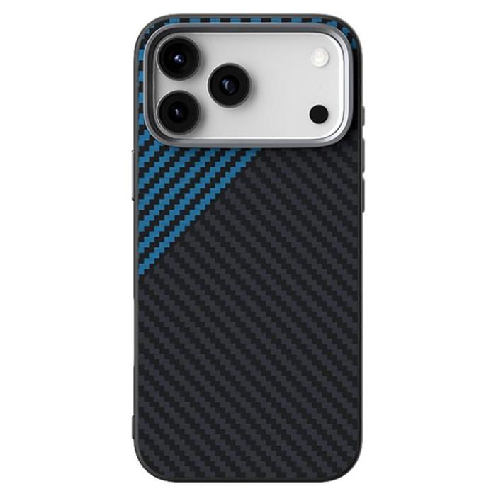 ABEEL - ABEEL iPhone 17 Pro Mobilskal MagSafe Carbon Fiber - Svart / Blå