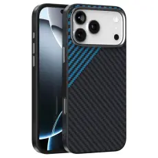 ABEEL - ABEEL iPhone 17 Pro Mobilskal MagSafe Carbon Fiber - Svart / Blå