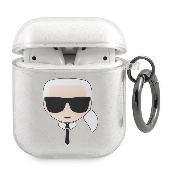 Karl Lagerfeld Skal Glitter Karl`s Head Airpods - Silver | 2353 | AlltMobil