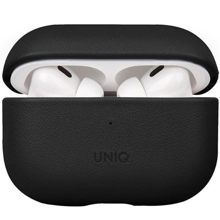Uniq Airpods Pro 2 Skal Äkta Läder Terra - Svart | 2353 | AlltMobil