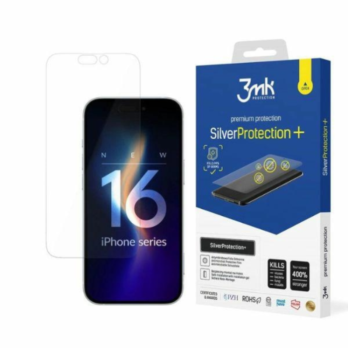 3MK - 3mk iPhone 16 Plastfilm skärmskydd Silver Protection+